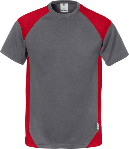 Fristads T-Shirt grijs/rood 7046 THV