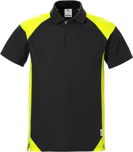 Fristads poloshirt zwart/Hi-Vis 7047 PHV