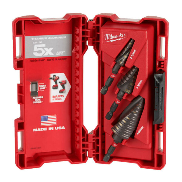 Milwaukee stappen boren 3-delig HEX