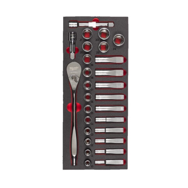 Milwaukee 32 dlg 3/8" doppenset SS - Afbeelding 2
