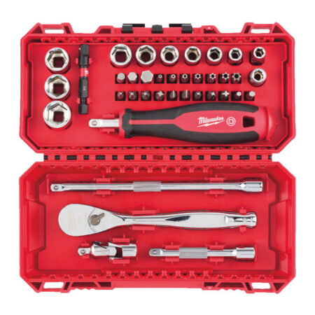 Milwaukee 38 dlg 1/4"ratelset inclusief