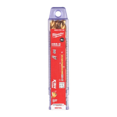 Milwaukee RED Hex 1/4" boor 12,0mm 5-VPE