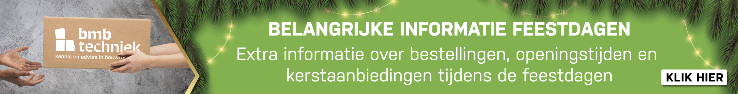 Belangrijke informatie feestdagen