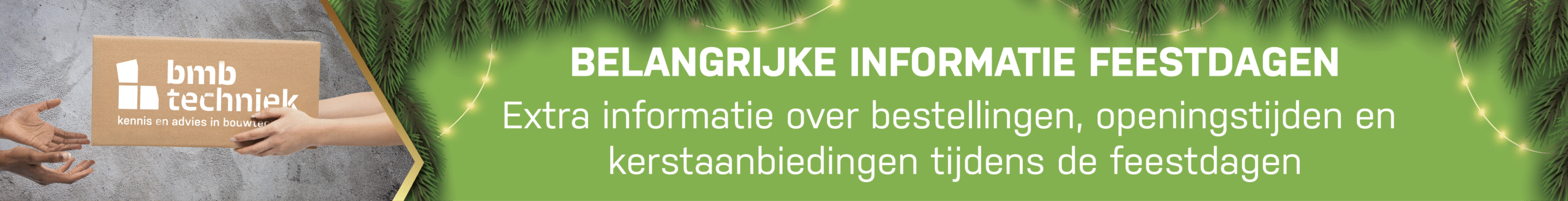 Belangrijke informatie feestdagen