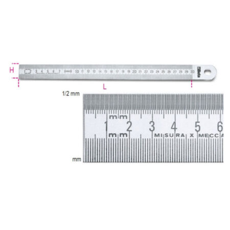 Beta 1683 RVS half stijve liniaal 500mm