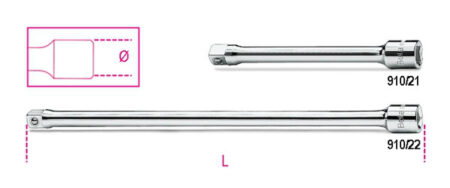 Beta 910/20 3/8 verlengstuk 75mm