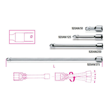 Beta 920AN/125 1/2" verlengstuk 125mm