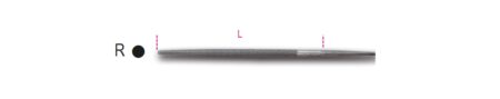 Beta 1718A10/R Ronde halfzoete vijl,