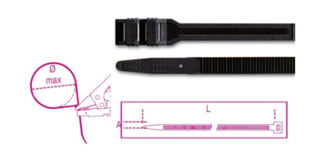 Beta BMN3690 Nylon bindstrip, zwart UV