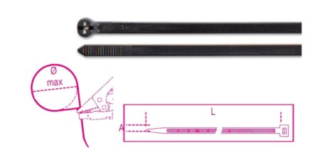 Beta BMNL3776 Nylon bindstrip, met