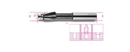 Beta 421 6 Verzinkboor met geleiderpin,
