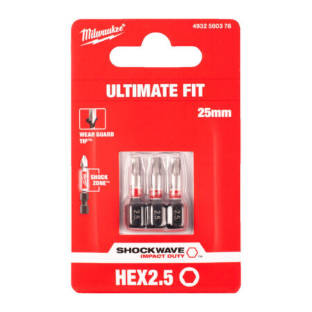 Milwaukee shockwave bit HEX 2,5x25mm